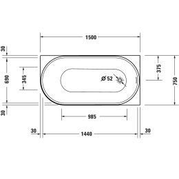 Duravit DuraSenja Eck-Badewanne 150x75cm, Ecke rechts 700577, weiß