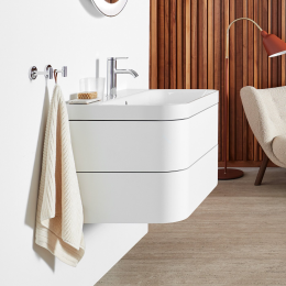 Duravit Happy D.2 Plus Schrank mit Waschbecken 48x78x49 cm, 2 Schubladen, weiß Hochglanz