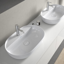 Duravit Luv Aufsatzbecken mit Hahnlochbank 60 x 40 cm, mit 1 Hahnloch, DuraCeram, Alpinweiß