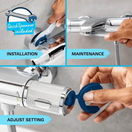 Grohe Precision Feel Duschset mit Thermostat, 3 Strahlarten, Chrom