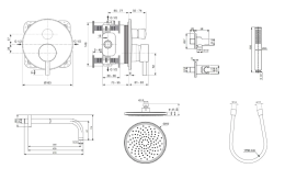 Ideal Standard CeraLine Brauseset mit Unterputz-Mischer, mit Einbaukörper, mattschwarz