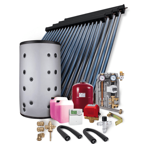 SUNEX Solarpaket HP 30 Aufdachmontage 19,56 m² mit Hygienespeicher 1000L, 2WT