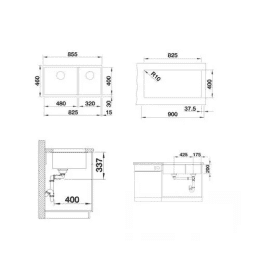 Blanco Subline 480/320 Silgranitspüle 86x46 cm Anthrazit