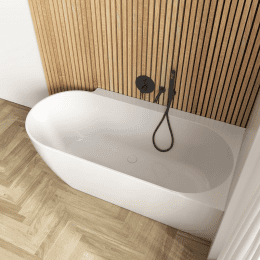rivea Izumi Eck-Badewanne für individuelle Ab- und Überlaufsysteme 166 x 80 cm