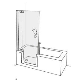 Artweger Twinline Pure Duschtür links1900mm Metall/Echtglas hell/chrom