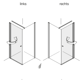 Artweger Prestige Pendeltür zu Seitenwand Höhe 2000 mm