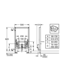 Grohe Rapid SL Vorwandelement für Bidet Bauhöhe 82 cm