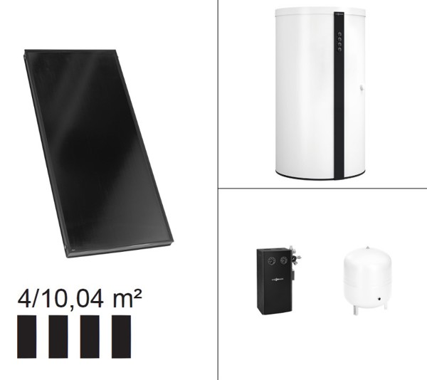 Viessmann Paket Vitosol 200-FM, 4x SV2F, HU Vitocell 360-M 750l SVSB vitopearlwhite