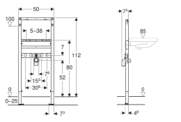 Geberit Duofix NEU Vorwandelement für Waschtisch H: 112 cm