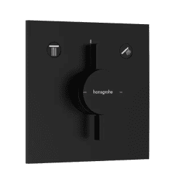 Hansgrohe Brauseset mit Unterputzarmatur mit Einbaukörper, 26x26 cm, schwarz matt