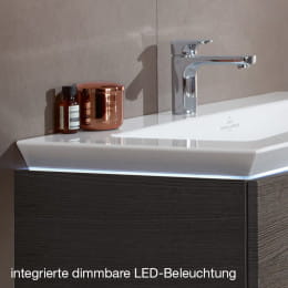 Villeroy & Boch Artis Aufsatzwaschtische mit Legato LED-Waschtischunterschrank 160 cm mit 4 Auszügen