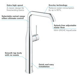 Grohe Essence Waschtischarmatur erhöht XL-Size mit EcoJoy, chrom Grohe Essence Waschtischarmatur erhöht XL-Size mit EcoJoy, chrom