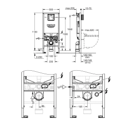 Grohe Rapid SLX 3-in-1 Set für Wand-WC 1,13 m Bauhöhe Grohe Rapid SLX 3-in-1 Set für Wand-WC 1,13 m Bauhöhe