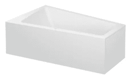 Duravit Paiova Eck-Badewanne 170 x 100 cm Ecke links mit angeformter Schürze und Gestell