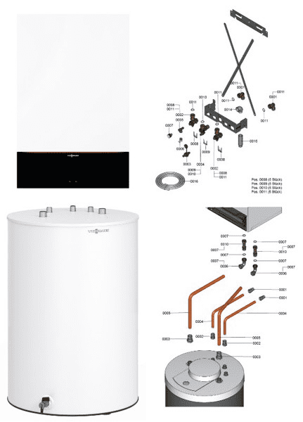 Viessmann Paket Vitodens 200-W B2HH 11 kW Um. 7" mit Vitocell 100-W CUGB 120L