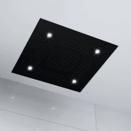 Steinberg 390 Kopfbrause, 60x60 cm, 3 Strahlarten, mit LED, schwarz matt