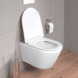 Duravit Plinero Wand-WC mit WC-Sitz mit HygieneGlaze, weiß matt