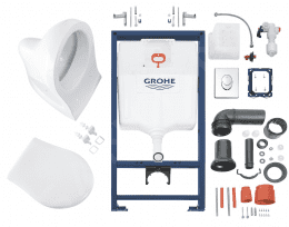 Grohe Solido Wand-WC-Set - Installationselement für Wand-WC + Klosett und WC-Sitz SoftClose