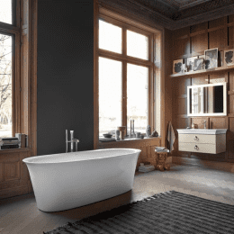 Duravit White Tulip Freistehende Badewanne, 1800x900 mm, ClickClack, weiß