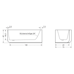 Repabad Seed 160/75 F Eck Badewanne