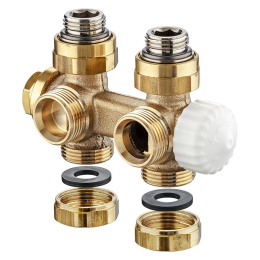 IMI HEIMEIER Ventilblock IMI Multilux 4-Set DX, Zweirohrbetrieb, DN20(3/4"), weß RAL 9016