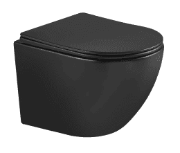 kielle Oudee Wand-WC mit Softclose-Sitz, Vortex Rimless+, mattschwarz