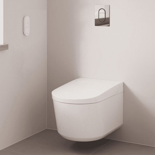 Grohe Sensia Dusch-WC Komplettanlage für Unterputzspülkästen, Rimless, Triple Vortex, HyperClean, Al