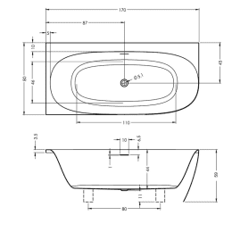 Riho MODEL-O Corner Eck-Badewanne mit Verkleidung 170 x 77 x 60 cm