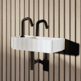 RIHO Catching Waves Handwaschbecken mit pflegeleichter Oberfläche, weiß matt