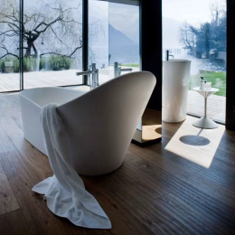 Laufen Palomba Collection Freistehende asymmetrische Badewanne 180x90 cm, weiß-matt