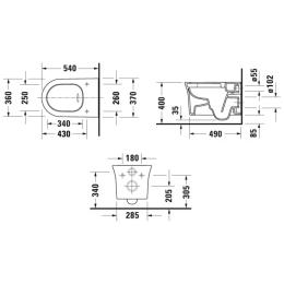 Duravit White Tulip Wand-WC Rimless mit HygieneGlaze