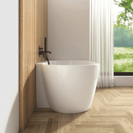 rivea Izumi Eck-Badewanne für individuelle Ab- und Überlaufsysteme 166 x 80 cm