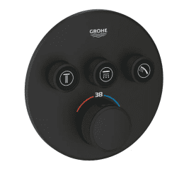 Grohe Grohtherm SmartControl Unterputz-Thermostatarmatur für 3 Verbraucher, Phantom Black Grohe Grohtherm SmartControl Unterputz-Thermostatarmatur für 3 Verbraucher, Phantom Black