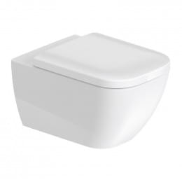Duravit Happy D.2 Wand-Tiefspül-WC mit WC-Sitz, ohne Spülrand weiß