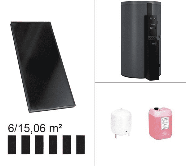 Viessmann Paket Vitosol 200-FM, 6x SV2F, HU Vitocell 140-E 950l SEIC vitographite