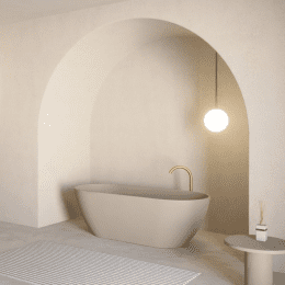 Riho Bilbao Freistehende Oval-Badewanne 170 x 80 cm kiesel matt