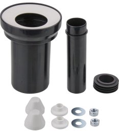 PREMIUM Wand-WC-Anschlussgarnitur DN 90/110 Länge 180 mm, Abdeckkappen weiß