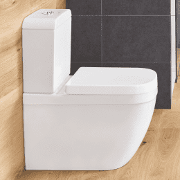 Grohe Euro Ceramic Set Stand-WC-Kombination mit Spülkasten + WC-Sitz SoftClose, Rimless, Alpinweiß