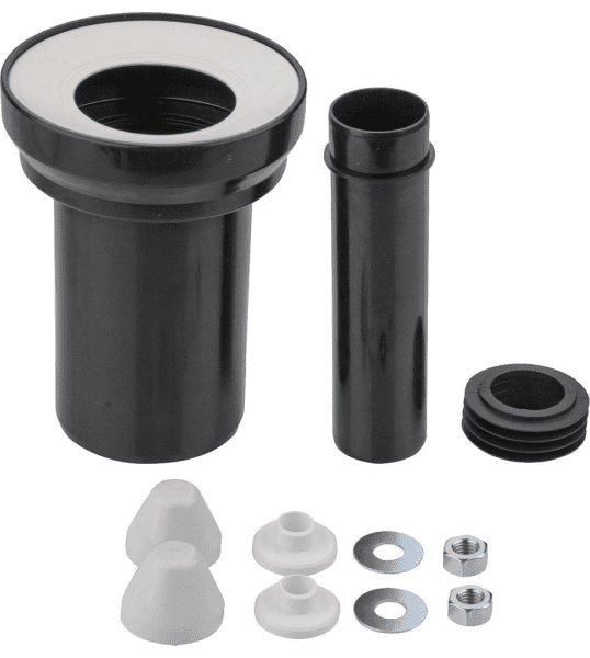 PREMIUM Wand-WC-Anschlussgarnitur DN 90/110 Länge 180 mm, Abdeckkappen weiß