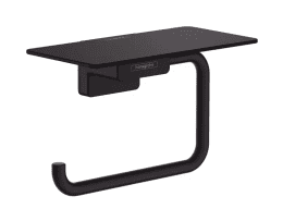 Hansgrohe AddStoris Papierrollenhalter mit Ablage, schwarz matt