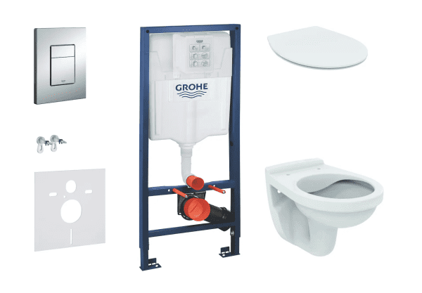 Grohe Rapid SL Set Wand-WC Alpha mit Sitz Softclose, Betätigungsplatte Chrom