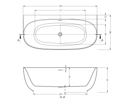 Riho Phatos B2W Vorwand-Badewanne 170 x 80 cm
