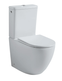 kielle Oudee Stand-WC Kombi-Garnitur mit Spülkasten und Softclose-Sitz, Vortex Rimless, weiß