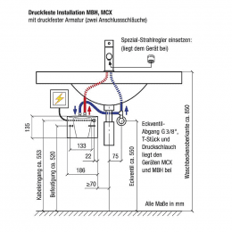Druckfester Klein-Durchlauferhitzer MDH 3-7 Clage zur Nachrüstung herkömmlicher Armaturen
