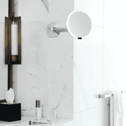 Simplehuman Kosmetikspiegel Wand-Schminkspiegel mit LED Beleuchtung,5-fach Edelstahl poliert