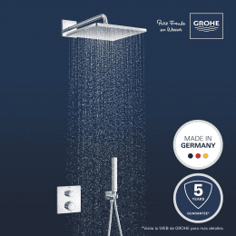 Grohe Precision Brauseset mit Thermostat für Unterputzmontage, 31x31 cm, Chrom