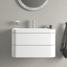 Duravit Happy D.2 Plus Schrank mit Waschbecken 48x58x49 cm, 2 Schubladen, weiß Hochglanz