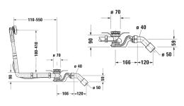 Duravit Quadroval Ab- & Überlaufgarnitur Komplett-Set chrom