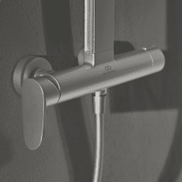 Ideal Standard ALU+Duschset mit Armatur, Durchmesser 26 cm, 2 Strahlarten, Silber