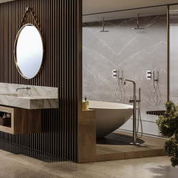 Bossini Teo Wannenarmatur, Bodenmontage, Einhebelmischer chrom Bossini Teo Wannenarmatur, Bodenmontage, Einhebelmischer chrom